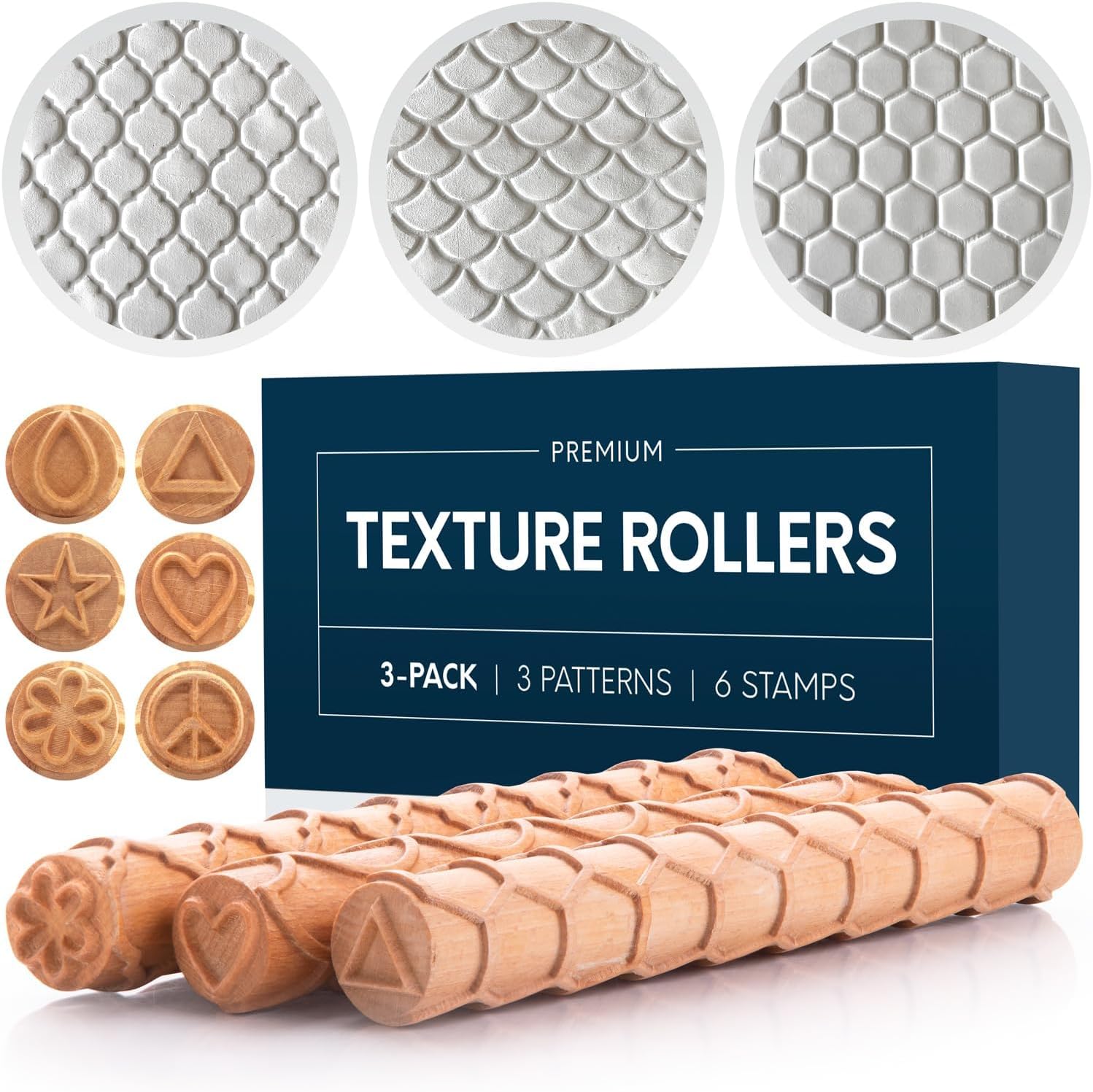 Texture roller for clay